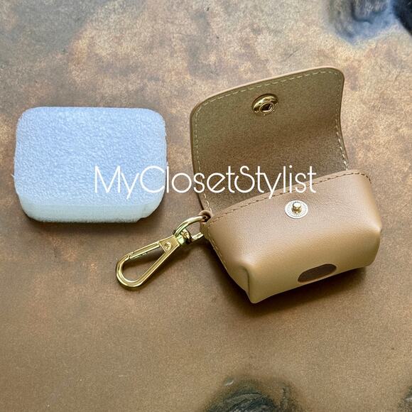BANDOLIER AirPods Pro & Pro 2 Tan Case NEW RETIRED! Smooth Leather Gold Hardware - Picture 2 of 9